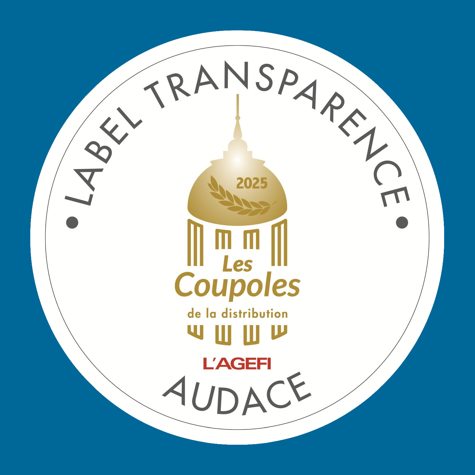 label Coupoles de l'audace transaprence 2025